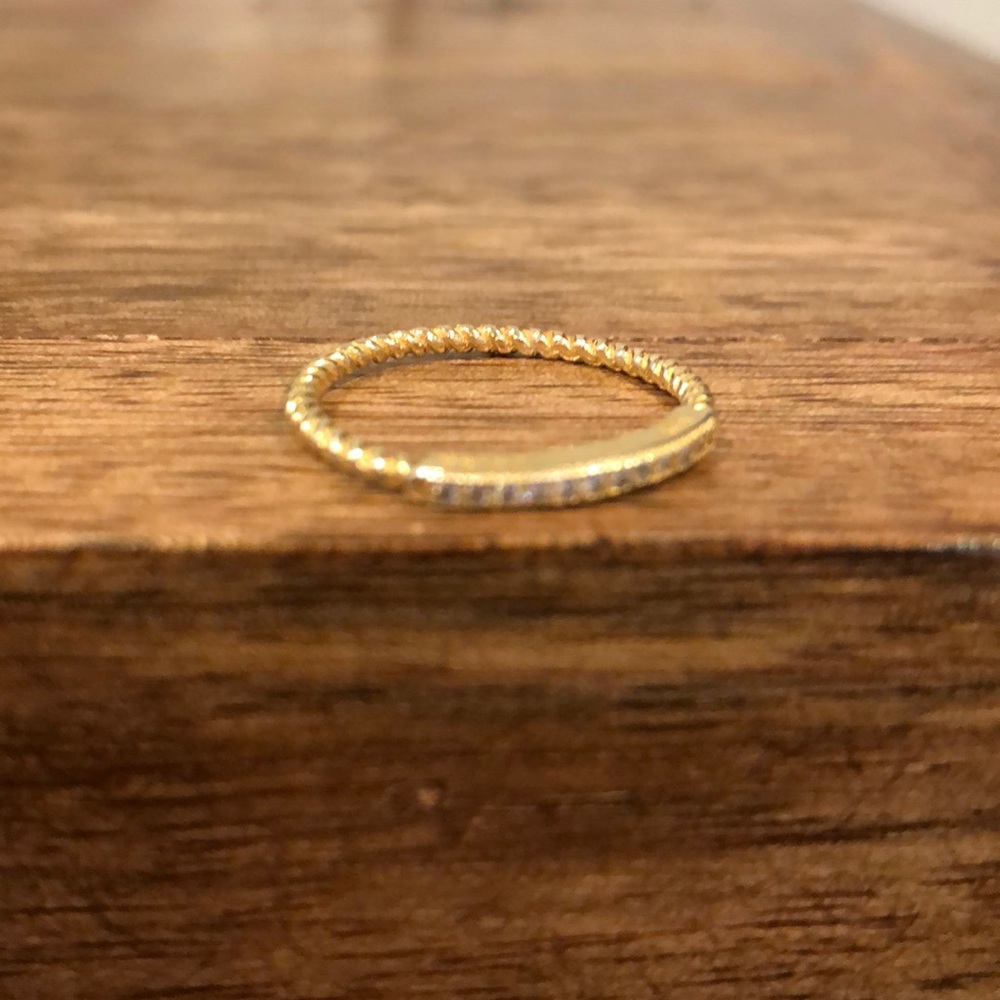 gold skinny ring with diamonds